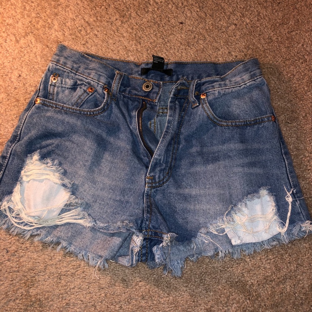 Forever 21 denim distressed shorts